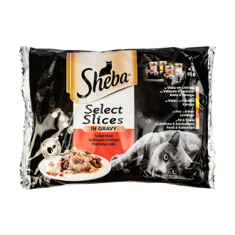 Konservi kaķiem Sheba gaļas izlase 4x85g
