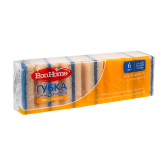 Губка для посуды, BonHome, 6 шт.