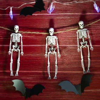Dekoratīva virtene "Skeleti", 120 cm